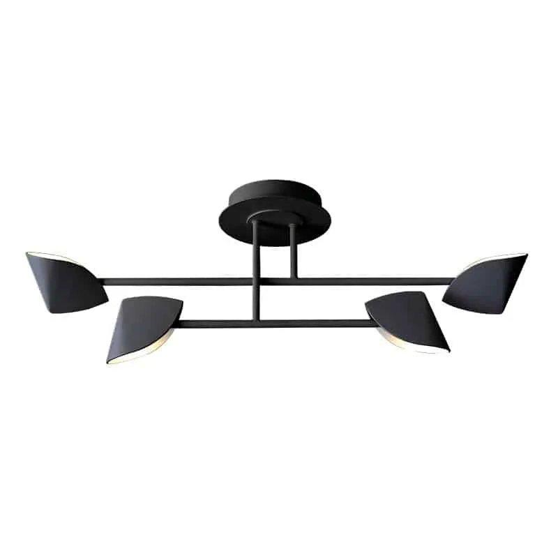 Mantra Capuccina Plafón Pequeño 4 Luces LED 30W 3000K negro 7582