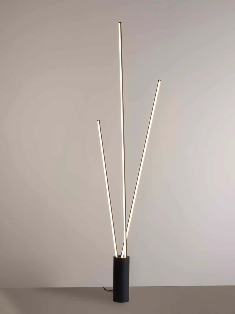 Mantra Vertical Lámpara pie de salón LED 3000K regulable negro 7348
