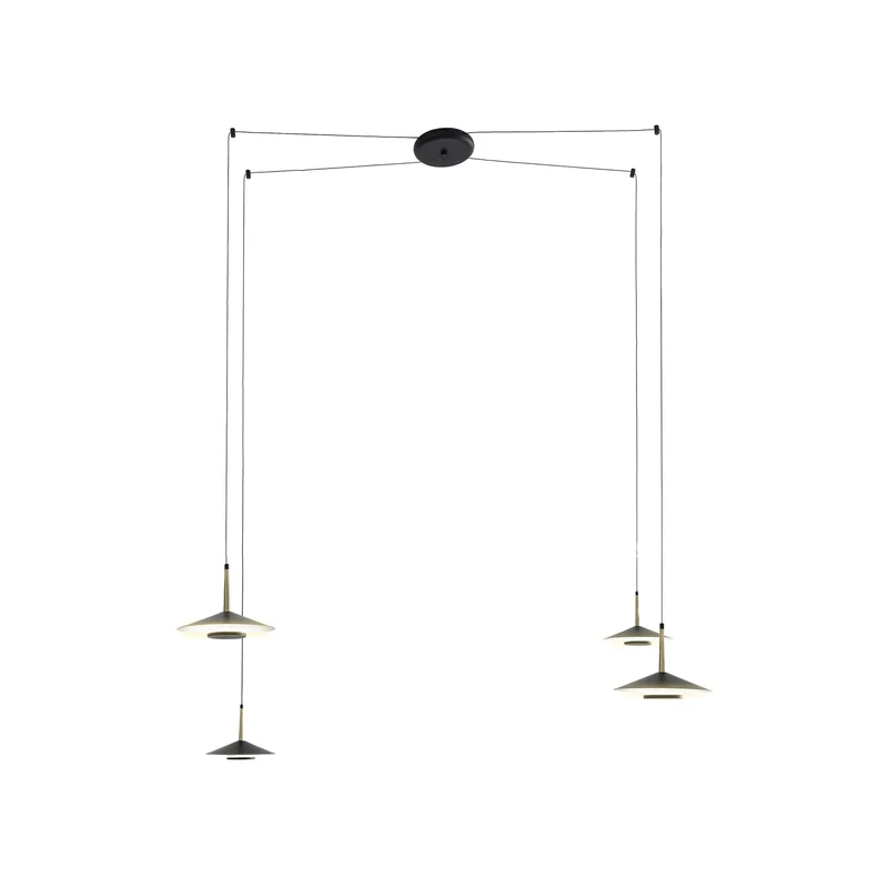 Mantra Orion Lámpara de techo colgante LED 4* negro, dorado 7307