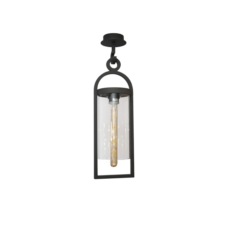 Mantra Maya Plafón exterior largo IP54 gris oscuro 6554