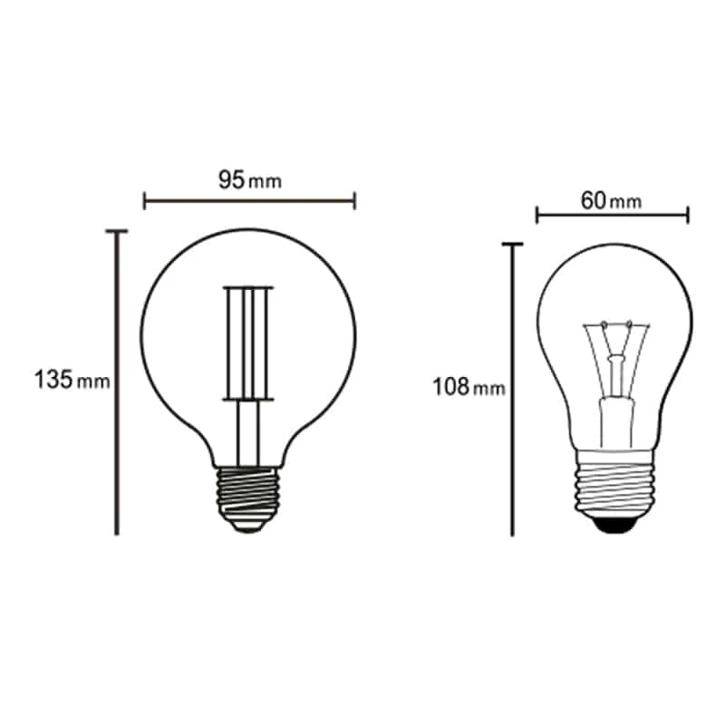 Mantra Bombilla E27 LED E27 8W 2200K 800lm G95 transparente R09204