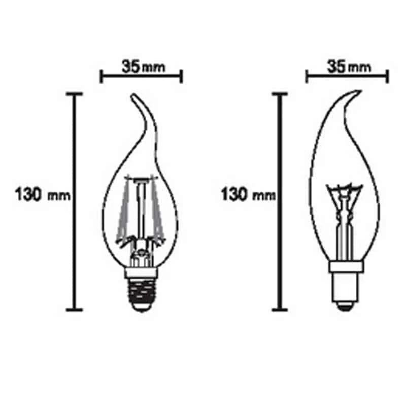 Mantra Bombilla E14 LED E14 4W 2700K 470lm transparente R09116
