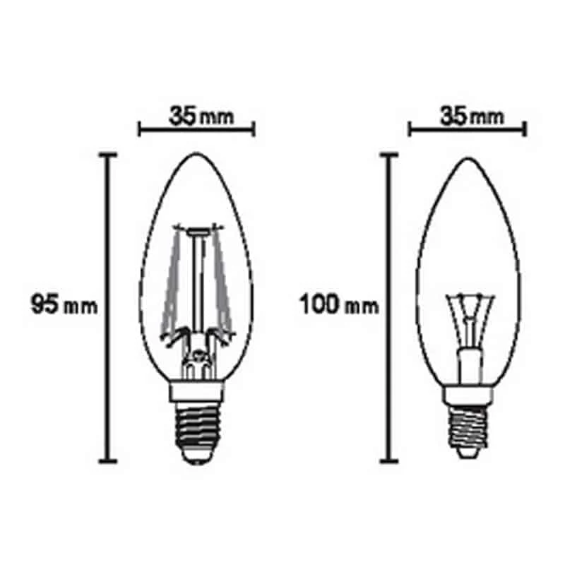 Mantra Bombilla LED E14 4W transparente 2700K R09115