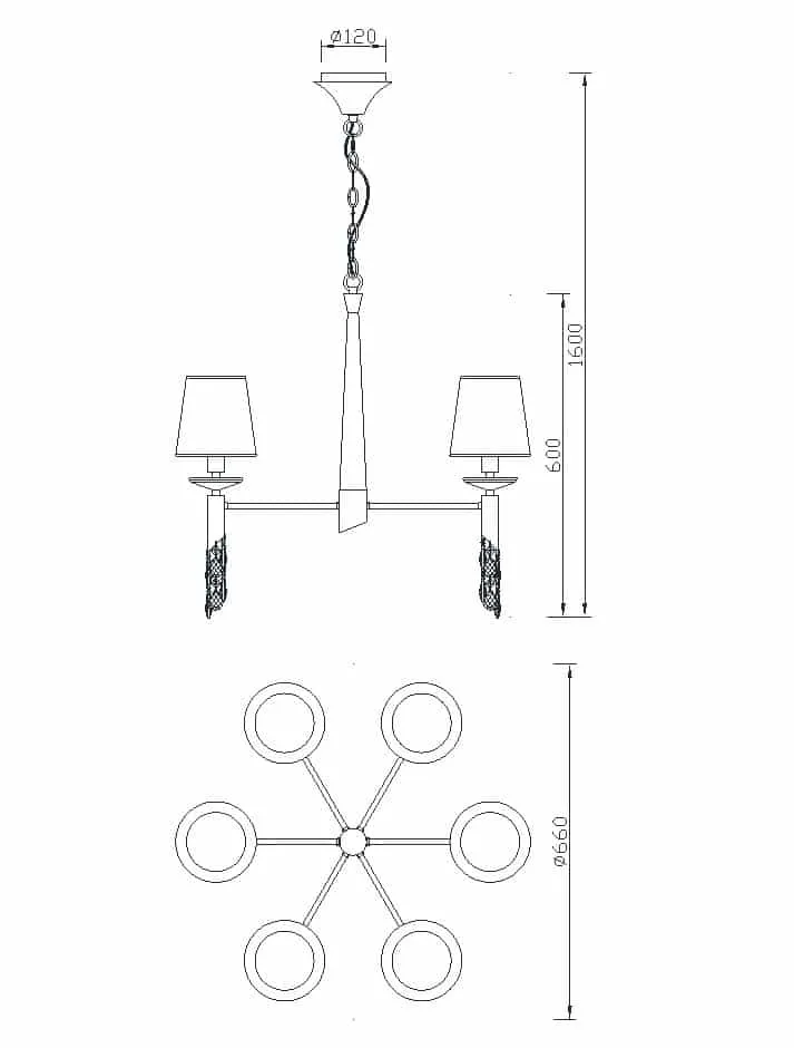 Mantra Tiffany Lámpara de techo colgante cuero Ø66cm 3871