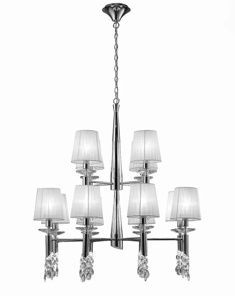 Mantra Tiffany Lámpara de techo colgante cromo Ø85cm 3850