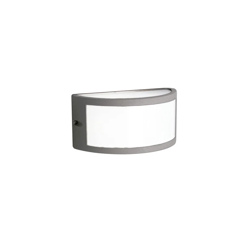 Aplique de exterior Faro Negus 12cm E27 LED gris IP54 opal 70696 para jardín