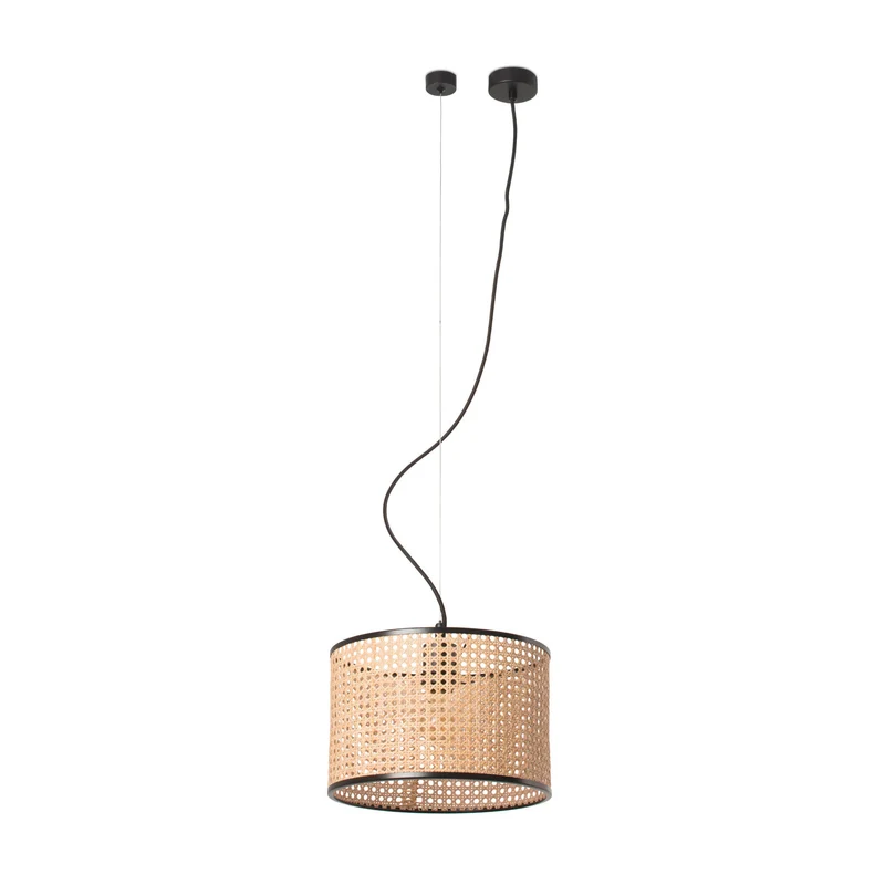 Lámpara de techo colgante Faro Mambo grande E27 LED ratán 64314-48