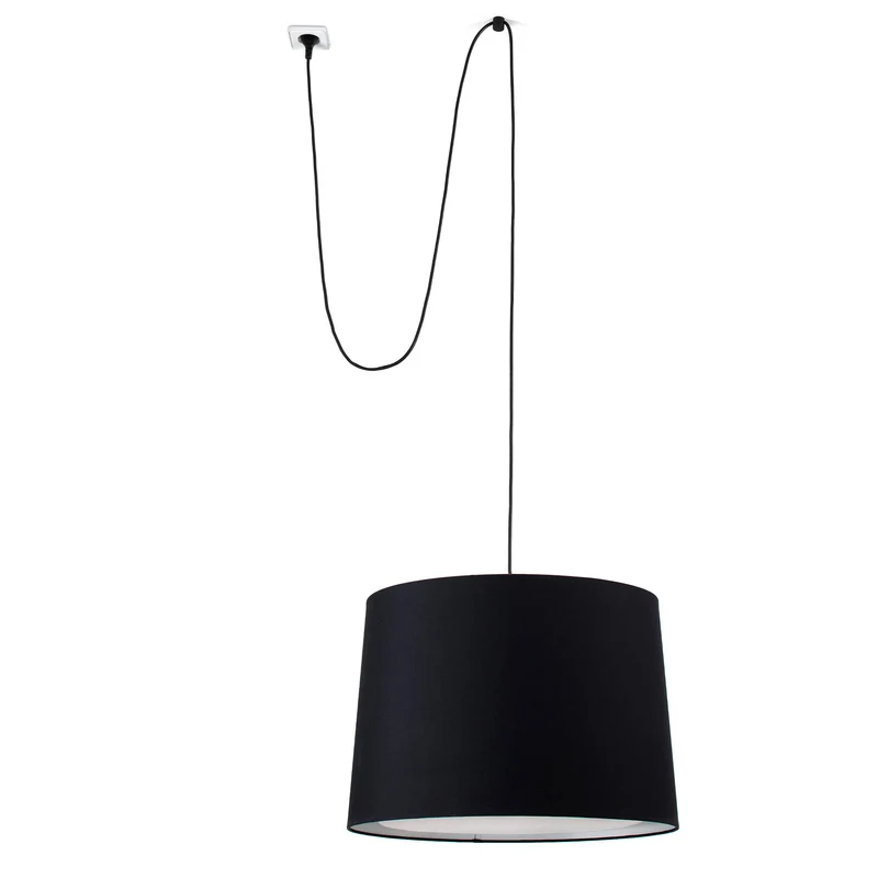 Lámpara de techo colgante Faro Conga grande E27 LED negro Ø50cm 68604-56 para dormitorio y salón