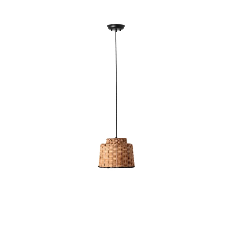 Lámpara de techo colgante Faro Saipan grande E27 LED ratán 65134-76