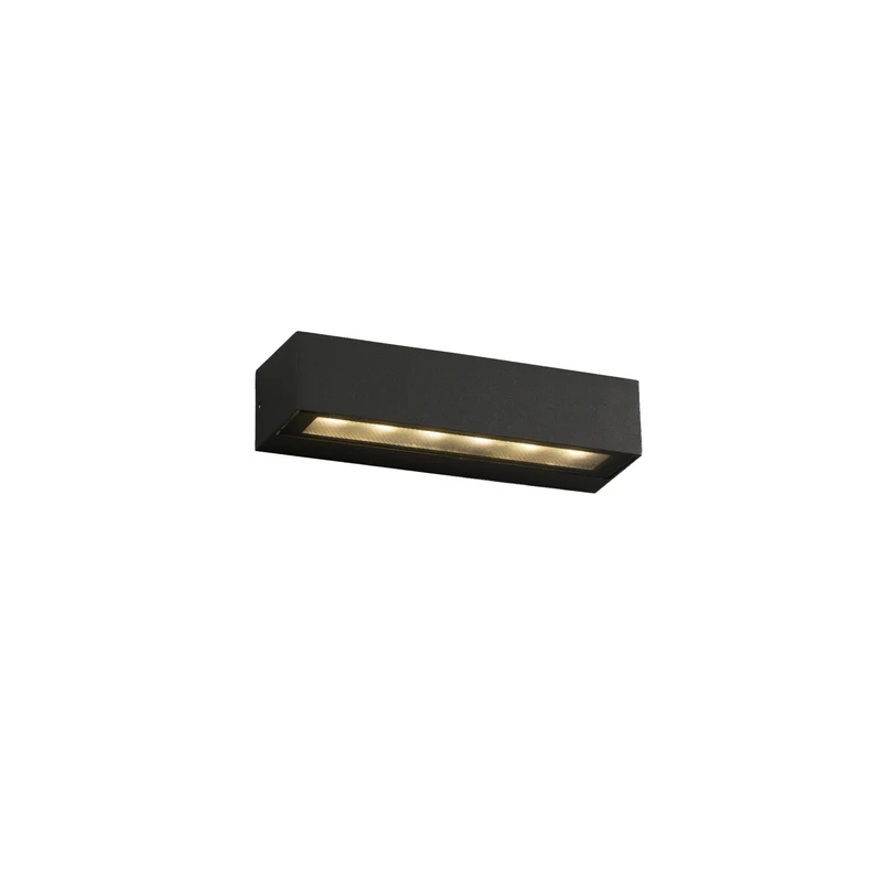 Aplique de exterior Faro Doro LED gris oscuro 3000K IP65 prismático 22cm 71901