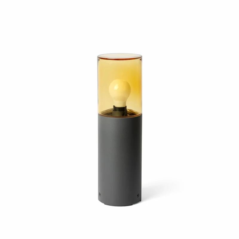 Baliza de exterior Faro Kila 40cm E27 LED gris oscuro IP65 ámbar 71748