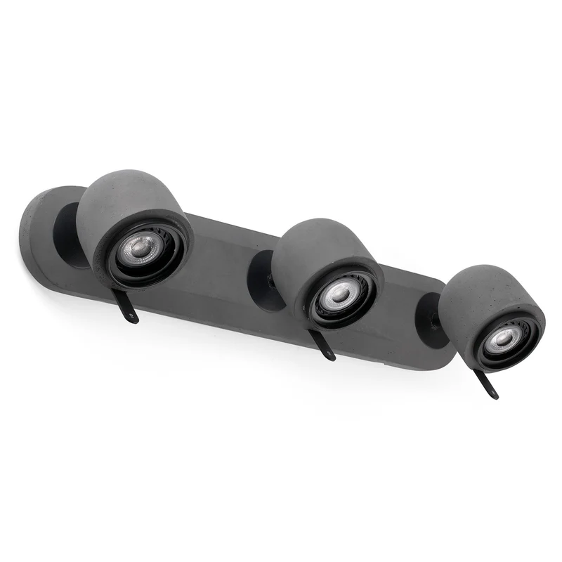 Lámpara de pared aplique Faro Stone 3 luces GU10 LED gris 43502