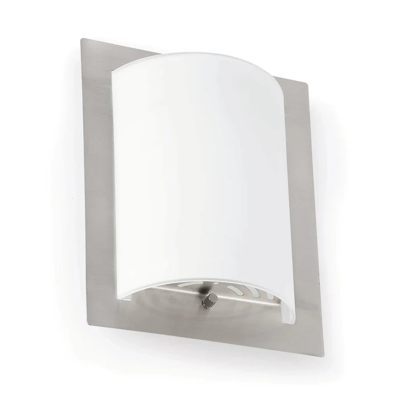 Lámpara de pared aplique Faro Diula E27 LED níquel satinado 62987
