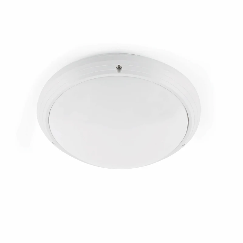 Plafón de exterior Faro Dakron E27 LED blanco mate IP65 opal 70722