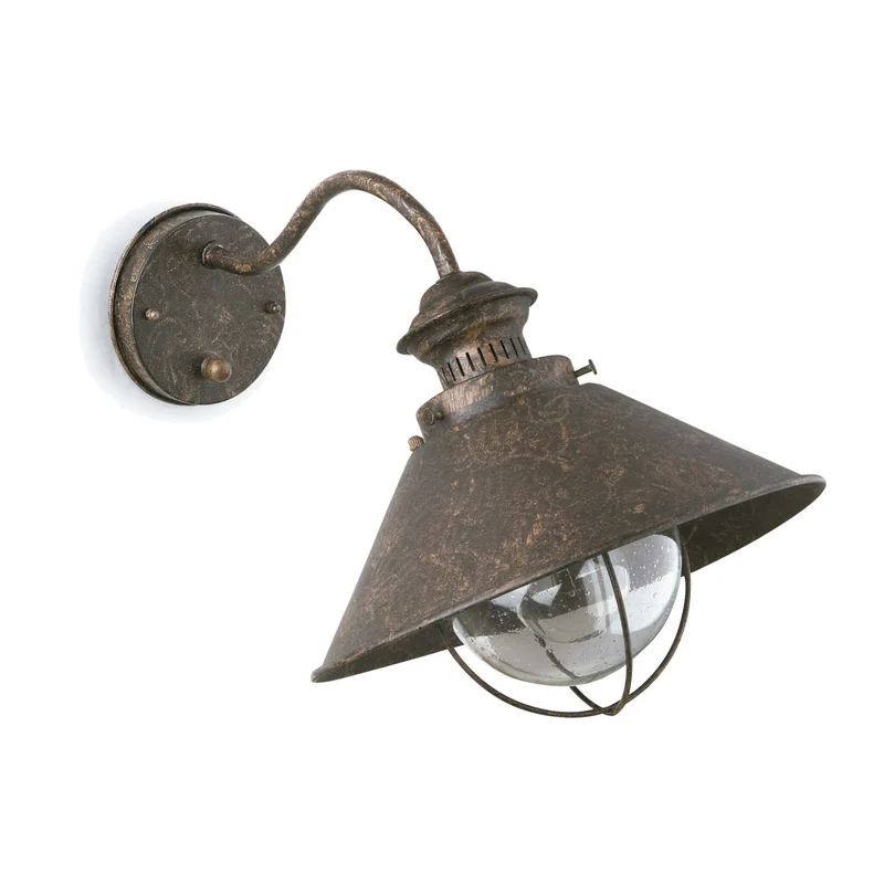 Aplique de exterior Faro Náutica 26cm E27 LED marrón oxido 71110