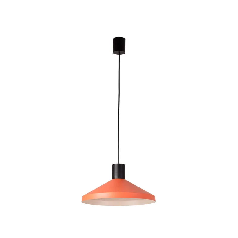 Lámpara de techo colgante Faro Kombo E27 LED terracota Ø40cm 68597-1L