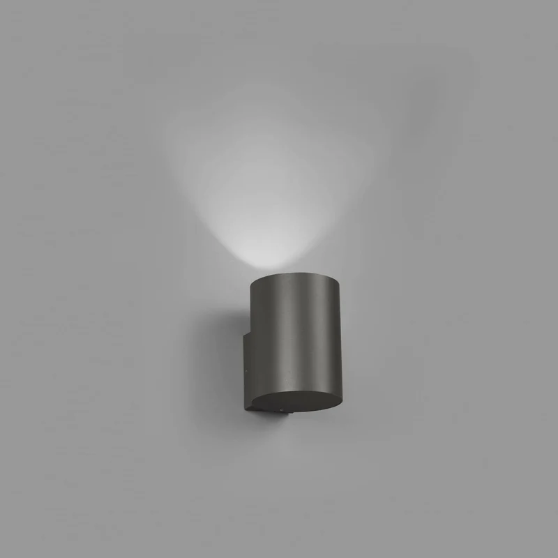Aplique de exterior Faro Thon 18cm 1 luz LED gris oscuro 3000K IP55 18° opal 70283