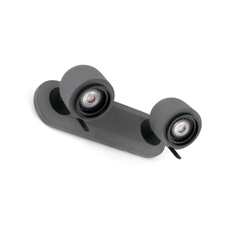 Lámpara de pared aplique Faro Stone 2 luces GU10 LED gris 43501