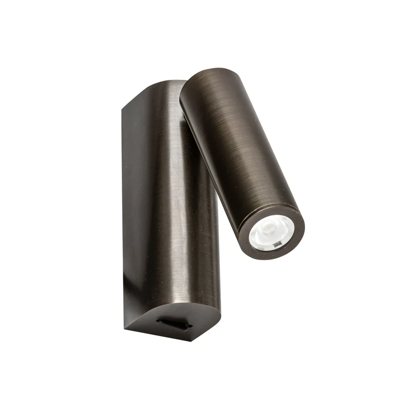 Lámpara de pared aplique Faro Rob con lector LED bronce 3000K 68497