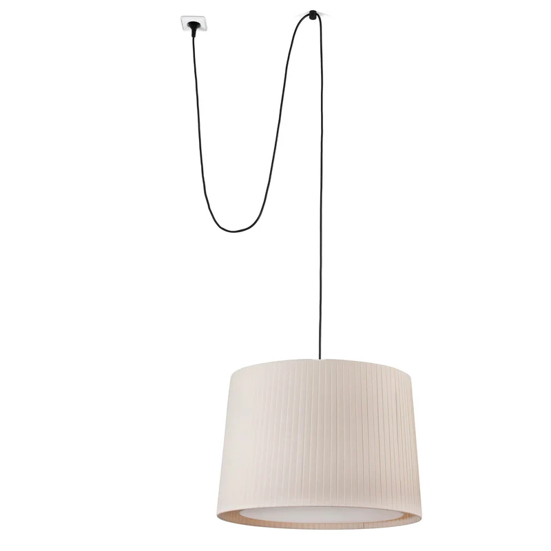 Lámpara de techo colgante Faro Samba grande E27 LED negro y beige Ø50cm 68604-44