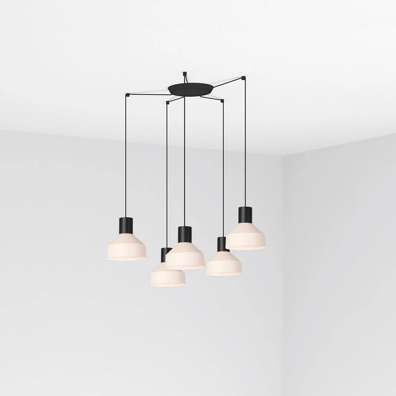 Lámpara de techo colgante Faro Kombo grande 5 luces E27 LED beige 68594-5L