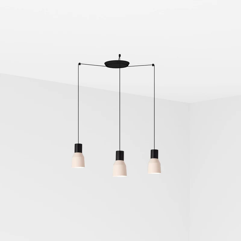 Lámpara de techo colgante Faro Kombo grande 3 luces E27 LED beige 68592-3L