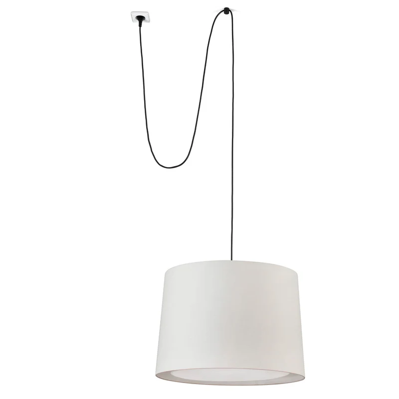 Lámpara de techo colgante Faro Conga grande E27 LED beige Ø50cm 68604-55