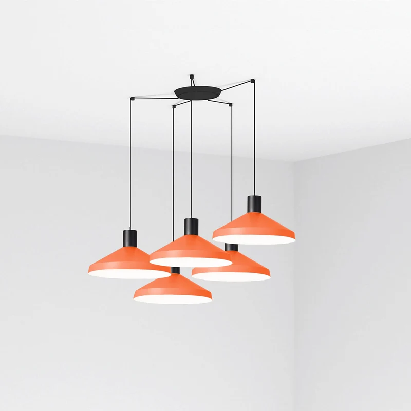 Lámpara de techo colgante Faro Kombo grande 5 luces E27 LED terracota 68597-5L