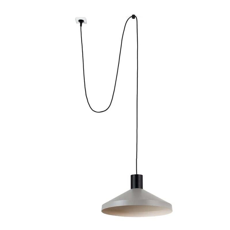 Lámpara de techo colgante Faro Kombo grande E27 LED gris Ø40cm 68604-66
