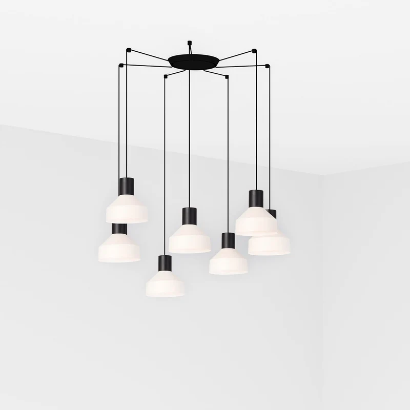 Lámpara de techo colgante Faro Kombo grande 7 luces E27 LED beige 68594-7L