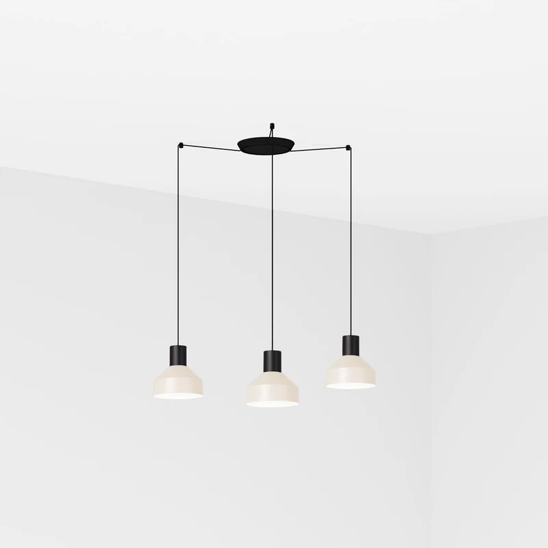 Lámpara de techo colgante Faro Kombo grande 3 luces E27 LED beige 68594-3L
