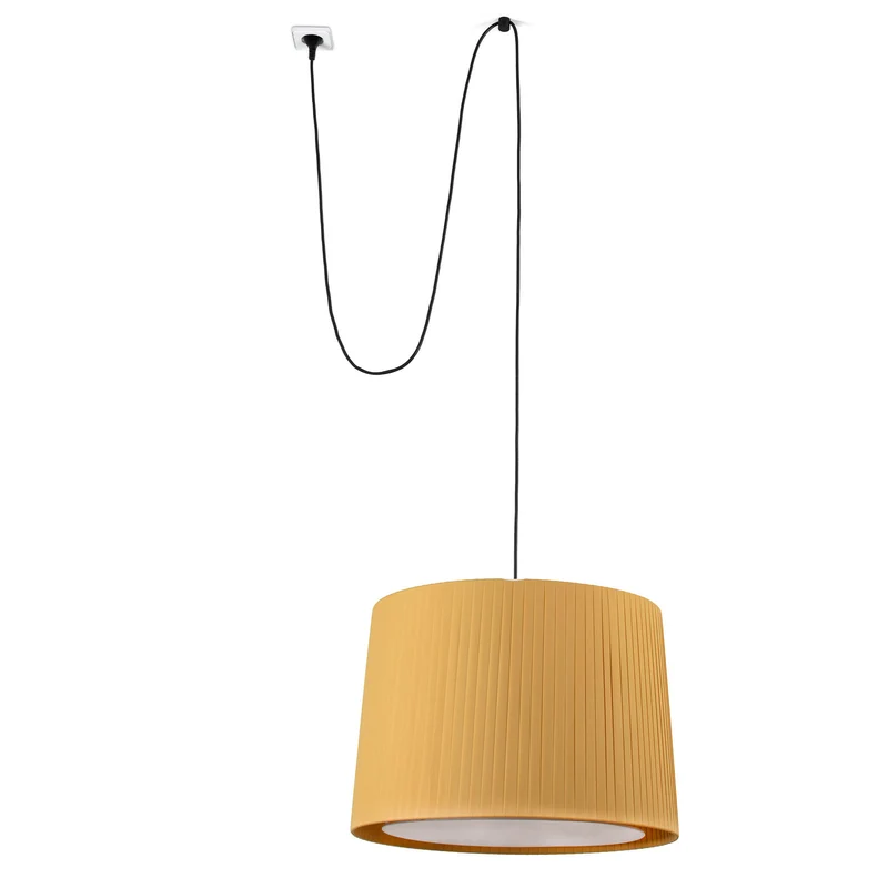 Lámpara de techo colgante Faro Samba grande E27 LED amarillo Ø50cm 68604-45