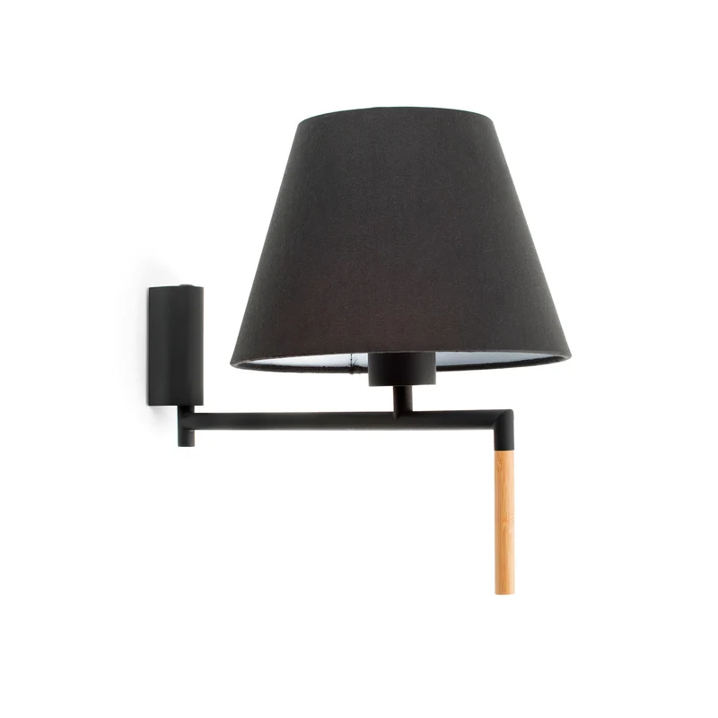 Lámpara de pared aplique Faro Ron E27 LED negro 64400-12
