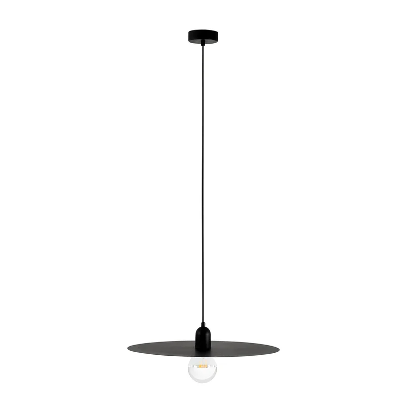 Lámpara de techo colgante Faro Plat E27 LED negro mate Ø50cm 68145