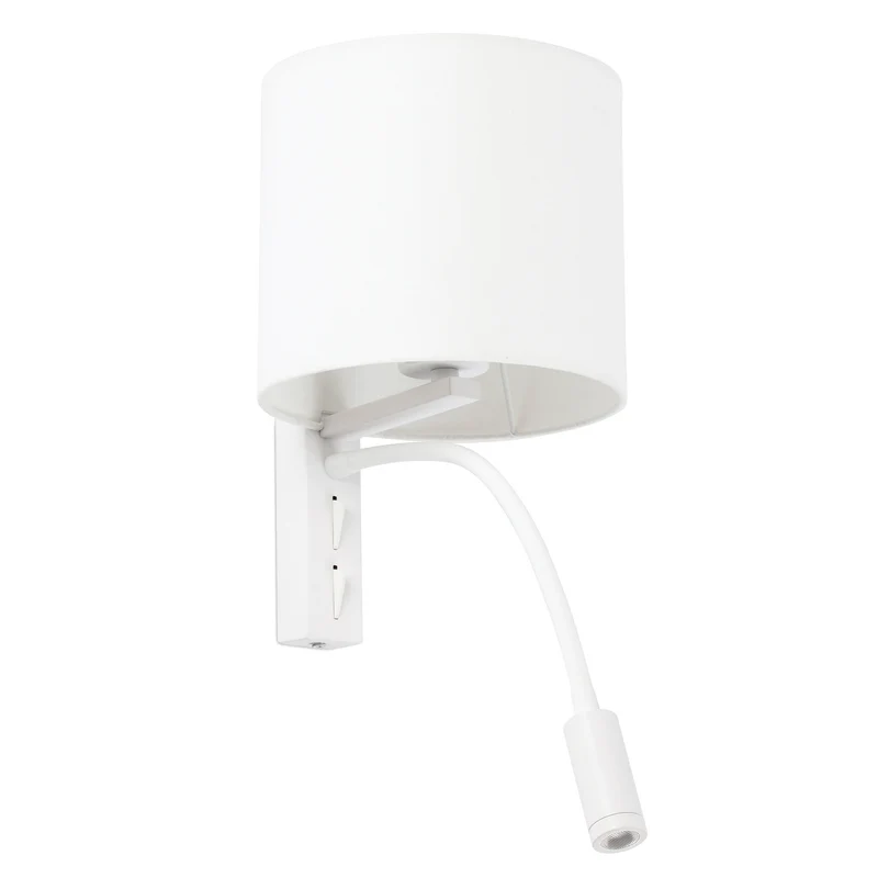 Lámpara de pared aplique Faro Tira con lector E27 LED blanco 64322