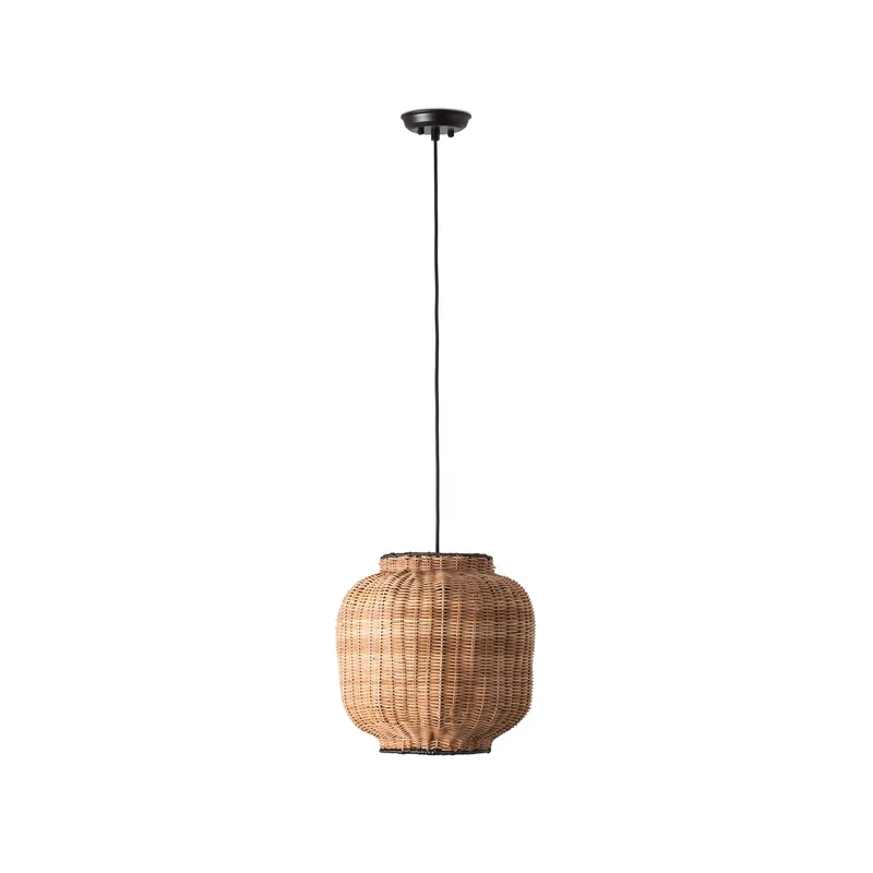 Lámpara de techo colgante Faro Tupai grande E27 LED ratán Ø30cm 65134-77
