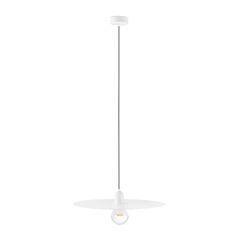 Lámpara de techo colgante Faro Plat E27 LED blanco mate Ø50cm 68146