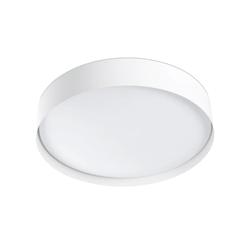 Plafón de techo Faro Vuk LED blanco mate 2700K IP44 Ø37cm 64188