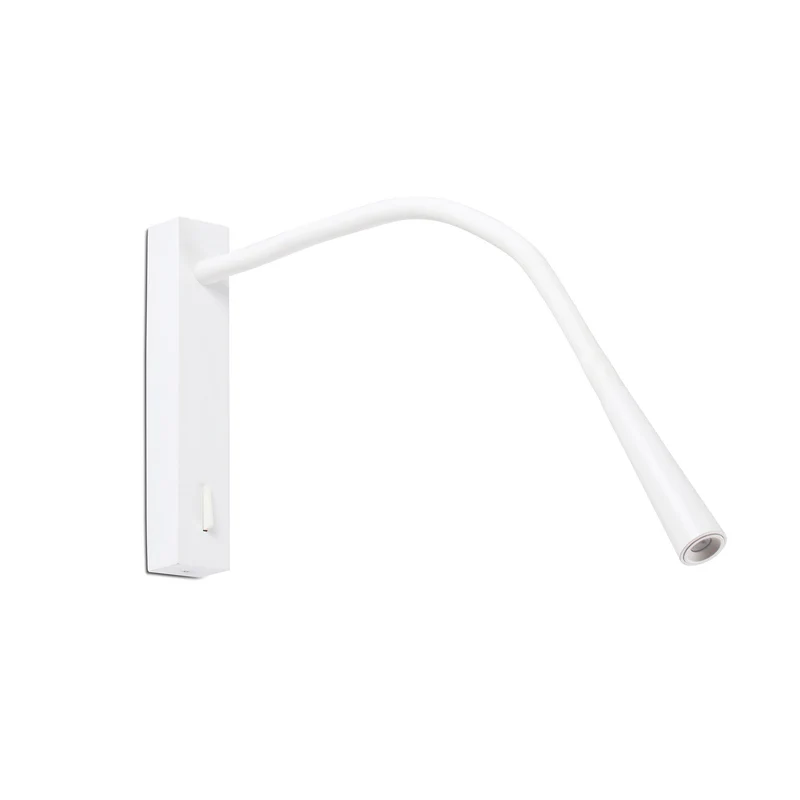 Lámpara de pared aplique Faro Flin con lector LED blanco mate 3000K 64318