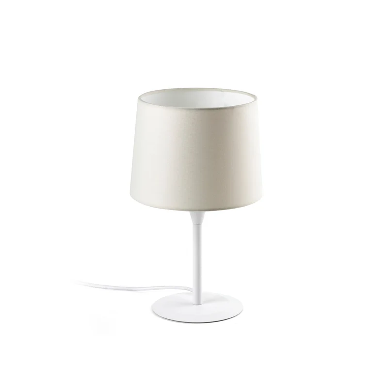 Lámpara de mesa Faro Conga E27 LED blanco y beige 64316-02