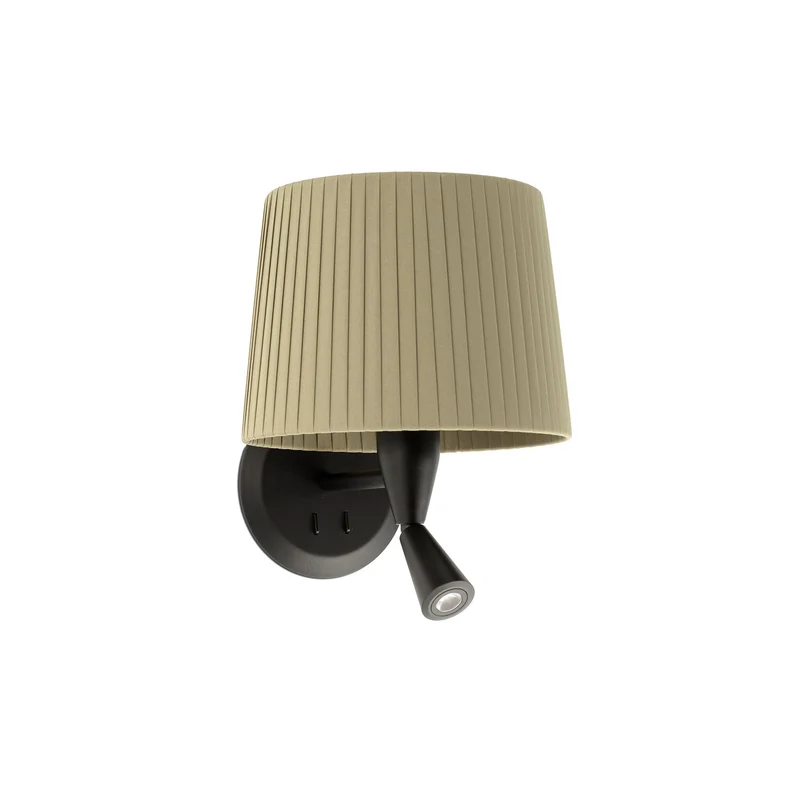Lámpara de pared aplique Faro Samba con lector E27 LED verde 64309-37 para dormitorio