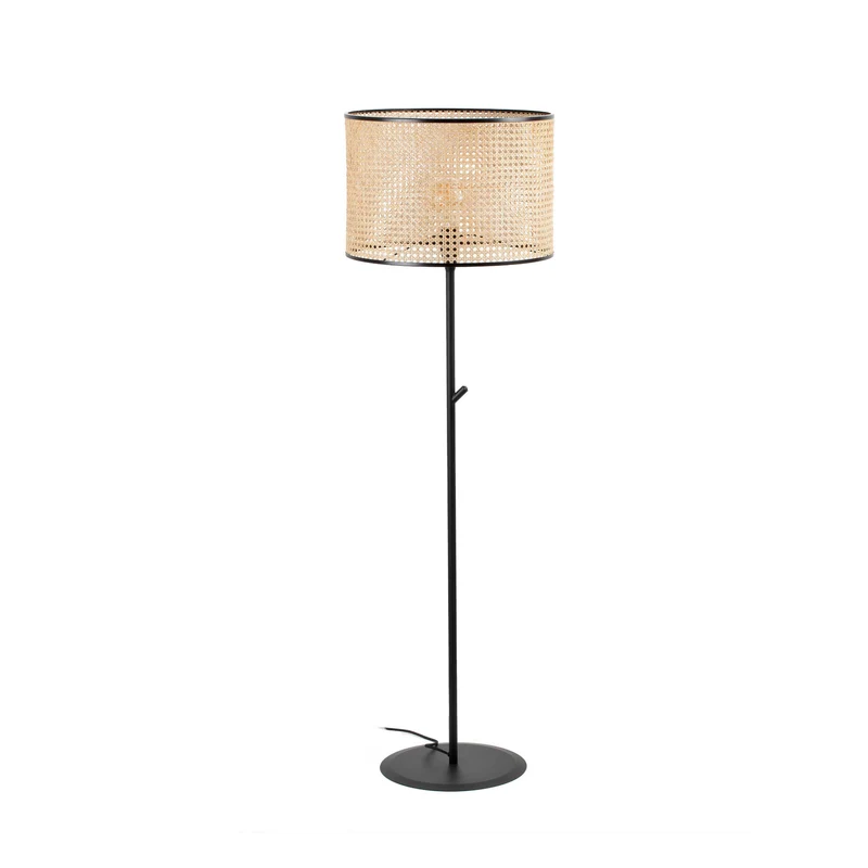 Lámpara de pie salón Faro Mambo E27 LED ratán 64313-49