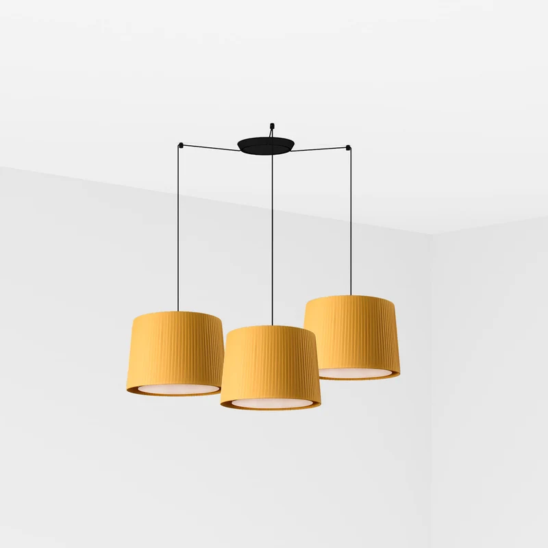 Lámpara de techo colgante Faro Samba grande 3 luces E27 LED amarillo 64314-45-3L