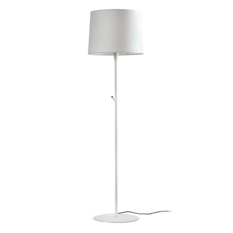 Lámpara de pie salón Faro Conga E27 LED blanco y blanco 64312-07