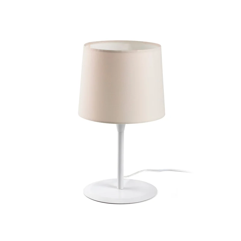 Lámpara de mesa Faro Conga E27 LED blanco y beige 64310-05