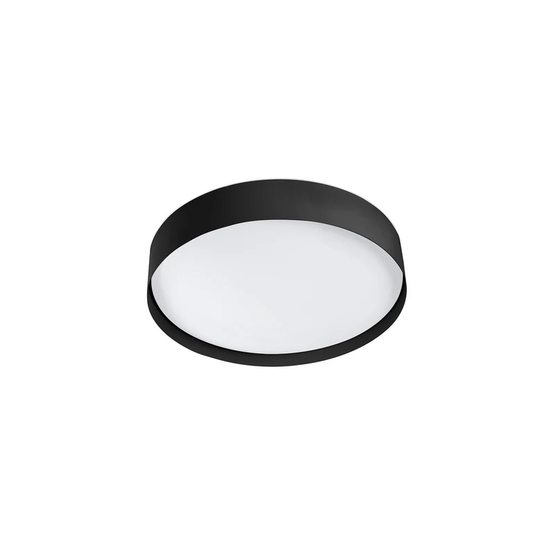 Plafón de techo Faro Vuk LED negro mate 2700K IP44 Ø37cm 64188N