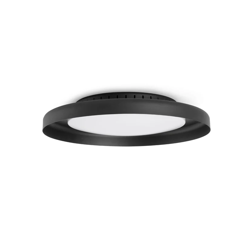 Lámpara de pared aplique Faro Dolme LED negro mate 3000K Ø40cm 64096