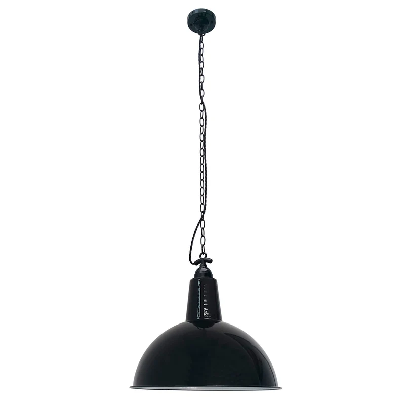 Lámpara de techo colgante Faro Lou E27 LED negro brillo Ø52cm 62800