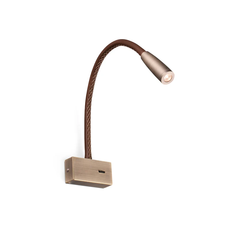 Lámpara de pared aplique Faro Lead con lector LED oro viejo 3000K 62704