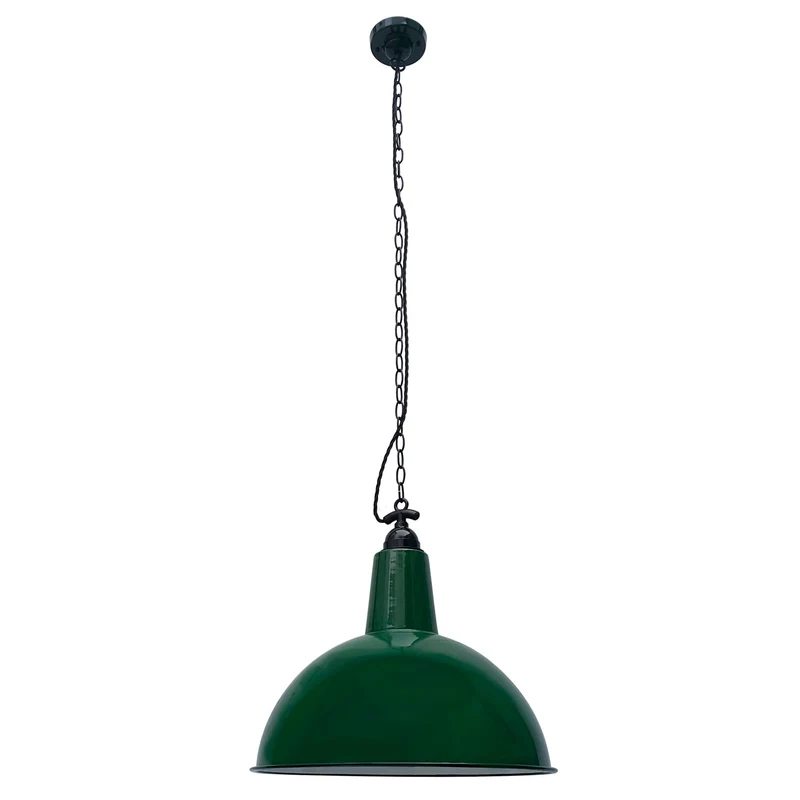 Lámpara de techo colgante Faro Lou E27 LED verde brillo Ø52cm 62801